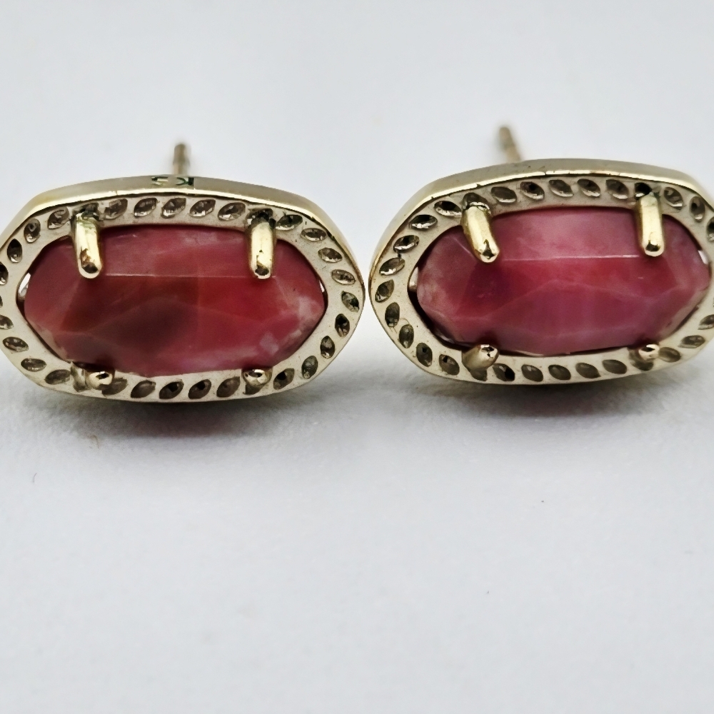 KENDRA SCOTT Ellie Earrings Rose Quartz 18k Gold Plated